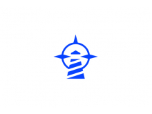 Logotipo de faro y brújula