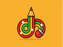 Logo Huruf Dm Atau Md Dalam Bentuk Pensil 