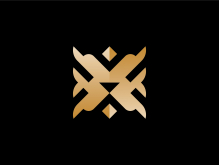 Golden X Lion Logo