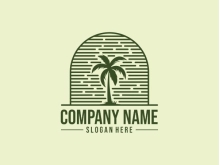 Logo Palm Tree Vintage 