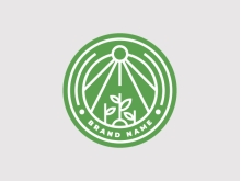 Logo Monoline Matahari Dan Kecambah