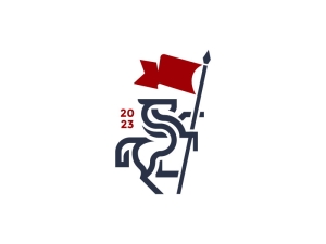 Logo Bendera Memegang Kuda