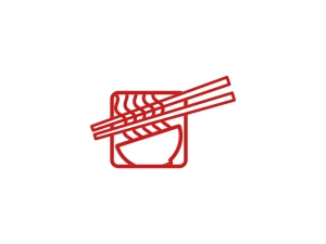 Logotipo Monoline Cuadrado De Ramen