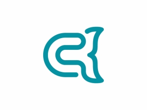 Monoline Letter C Whale Logo
