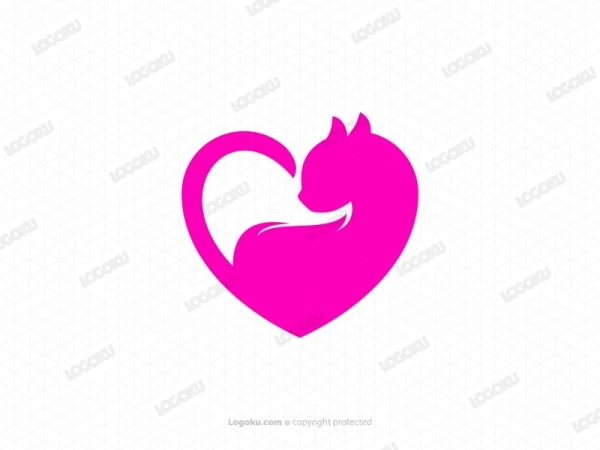 Logotipo De Gato De Amor