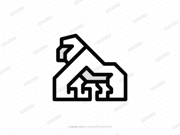 Logo de gorille minimaliste