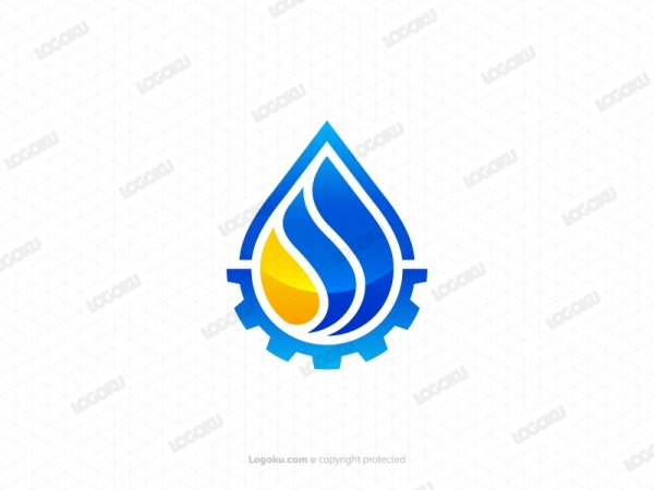 Gas De Petróleo Moderno Con Logotipo De Engranaje