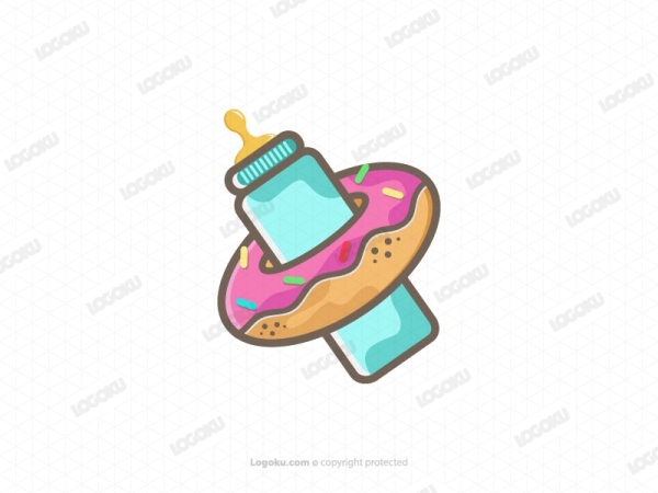 Donut And Baby Bottle Logo
