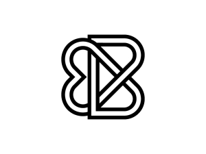 Letter B Love Logo