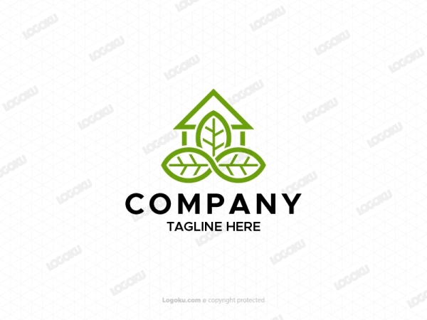 Logotipo De La Casa De La Hoja Del Triángulo