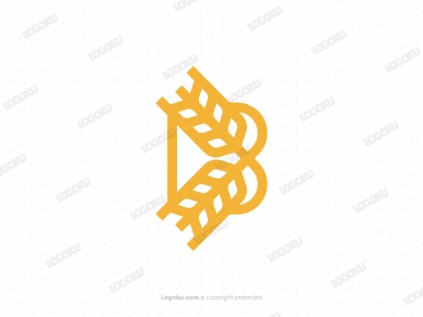 Letter B Wheat Logo