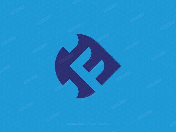 Buchstabe F-Fisch-Logo