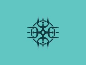 Buchstabe O Trident-Logo