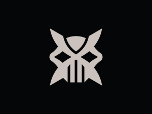Buchstabe X-Totenkopf-Logo
