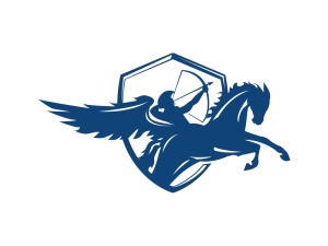 Archer En El Logotipo Del Escudo De Pegasus