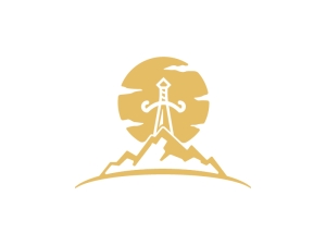 Logotipo De Espada De Montaña