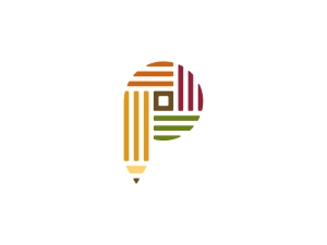 Kreatives P-Bleistift-Logo