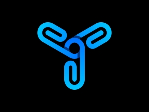 Letter Y Paper Clip Logo