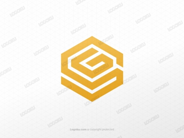 Logotipo Del Monograma Gs Hexagonal