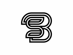 شعار حرف B أحادي الخط