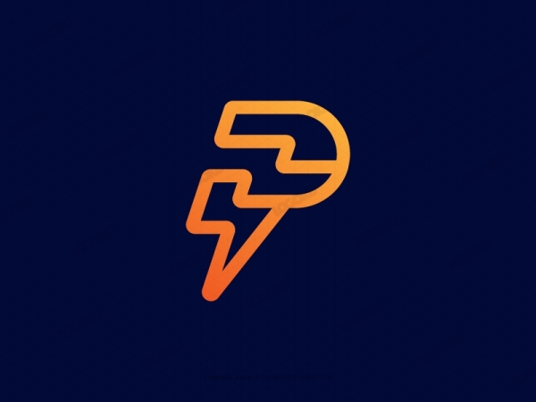 Lettre P Bolt Logo