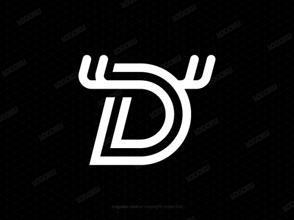 Letter D Deer Logo