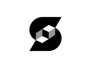 شعار حرف S مكعب