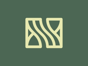 Buchstabe N Sanduhr-Logo