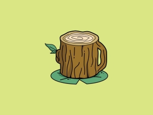 Wooden Coffee Cup Logo
