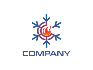 Letter C Fire Ice Logo