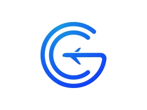 Buchstabe G oder Gc-Flugzeug-Logo