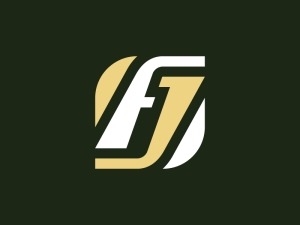 Lettre Fj Feuille Logo