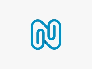 Buchstabe N-Büroklammer-Logo