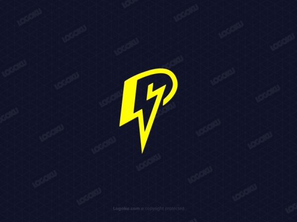 Letter P Thunder Logo