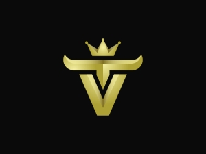 Logotipo De La Letra Vt Bull King