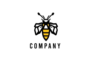 Logo Moderne Minimaliste D'abeille Jaune