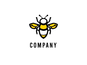 Trendiges, minimalistisches, modernes Biene-Logo