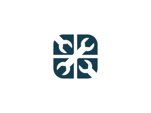 Geometrisches Schraubenschlüssel-Logo