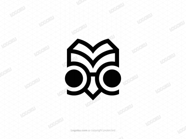 Logotipo De Libro De Búho Minimalista