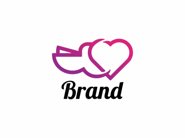 Logotipo De Colibrí De Amor