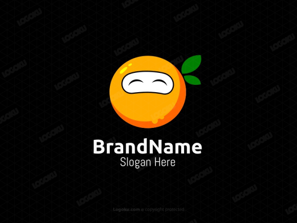 Logo Ninja Oranye Lucu