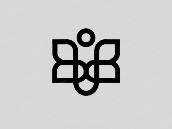 Logo Kupu-kupu Huruf B