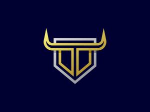 Lettre T Bull Bouclier Logo