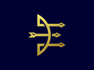 Buchstabe E-Pfeil-Logo