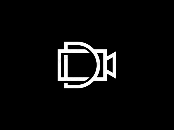 D-Buchstabe-Filmkamera-Logo