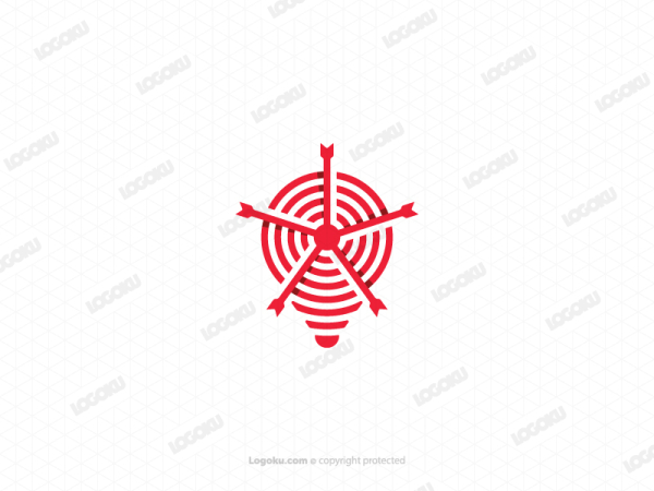 Logotipo De Bombilla Smart Target Bullseye