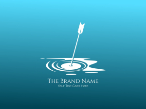 Flecha Perforando El Logotipo De Las Ondas De Agua