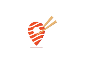 Logotipo De Pin De Ubicación De Sushi