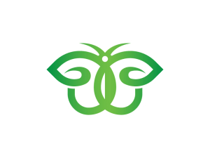 Logotipo De Mariposa De Hoja