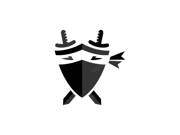 Logotipo Del Escudo Ninja